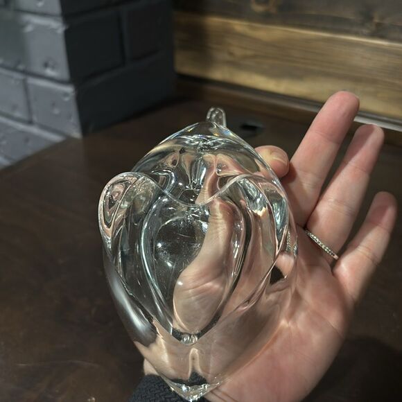 Vintage Pelican Lead Crystal Catch All Candy Dish Trinket Holder - Picture 7 of 7